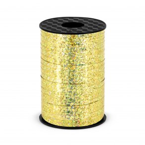 Ballonbnd - Guld Holografisk - 225 meter