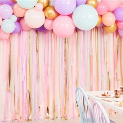 Ballonbue og backdrop streamer st - Pastel