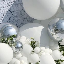 Ballonbue - Hvid Macaron og slv