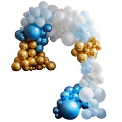 Ballonbue - Bl, hvid og guld