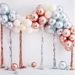 Ballonbue og glittergardiner st - Metallic