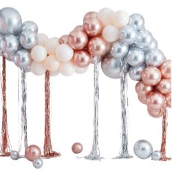 Ballonbue og glittergardiner st - Metallic