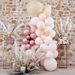 Ballonbue - Hvid, Fersken, karamel og rosaguld