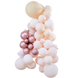 Ballonbue - Hvid, Fersken, karamel og rosaguld