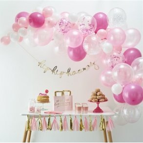 Ballonbue - Pink, lyserd og hvid