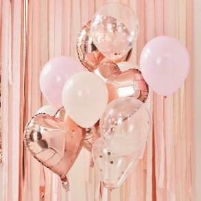 Ballonbuket - Rosaguld - 12 stk.