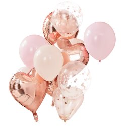 Ballonbuket - Rosaguld - 12 stk.