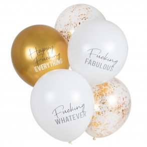 Ballonbuket - HAPPY FUCKING EVERYTHING - 5 STK.