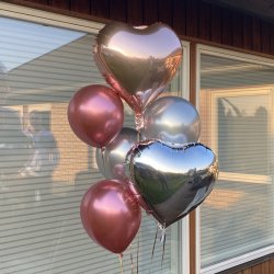 Folieballon - HJERTE - Rose gold 45 cm