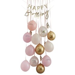 Ballon dekorationsst - HAPPY BIRTHDAY - Lyserd