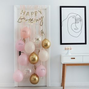 Ballon dekorationsst - HAPPY BIRTHDAY - Lyserd