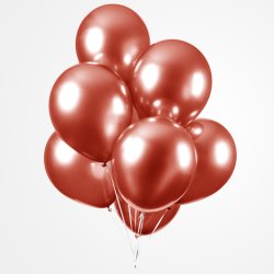Chrome Ballon - Rd - 10 stk.