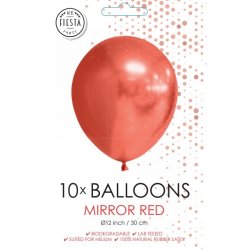 Chrome Ballon - Rd - 10 stk.