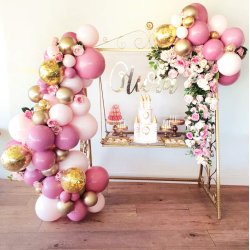 Ballonbue - Lyserd, pink og guld