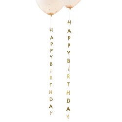 Ballonhaler - HAPPY BIRTHDAY - Guld - 5 stk.