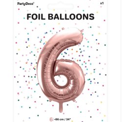 Folieballon - ROSAGULD - TAL 6 - 86 cm