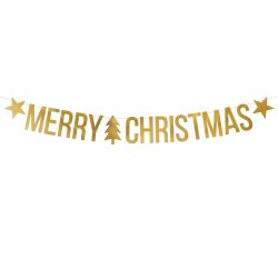 Banner - MERRY CHRISTMAS- Guld