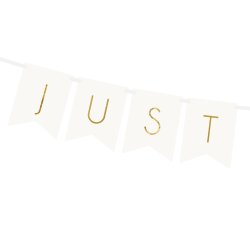 Banner - JUST MARRIED - Hvid