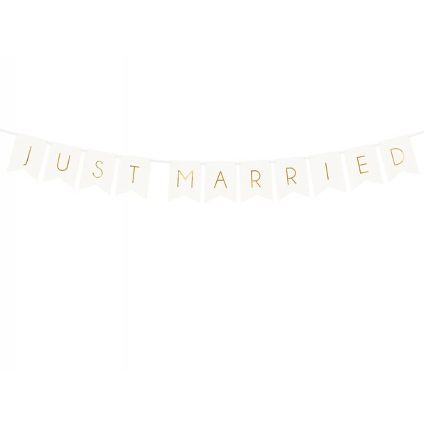Banner - JUST MARRIED - Hvid