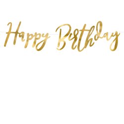 Banner - HAPPY BIRTHDAY - Guld