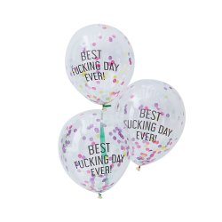 Ballon og Banner st - Best Fucking Day Ever - 5 balloner og banner