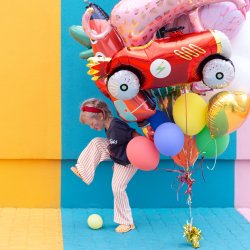 Folieballon - Racerbil - 111 x 63 cm