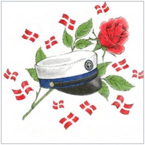 Servietter - Bl Studenterhue med rose