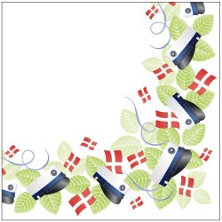 Servietter - Bl Studenterhue med flag