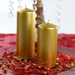 Bloklys - Metallic Guld - 15x6 cm