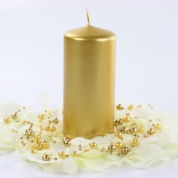 Bloklys - Metallic Guld - 12x6 cm