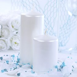 Bloklys - Metallic Pearl - 12x6 cm