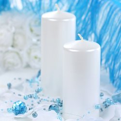 Bloklys - Metallic Pearl - 12x6 cm