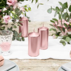 Bloklys - Metallic Rose gold - 12x6 cm