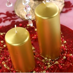 Bloklys - Metallic Guld - 15x6 cm