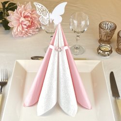 Servietter -  Ambiente Elegance Pearl Hvid - 40x40 cm