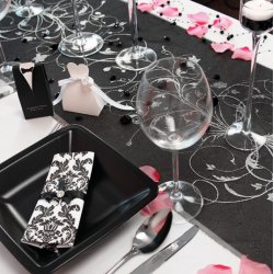 Bordlber -  Sort organza 36 cm x 9 meter