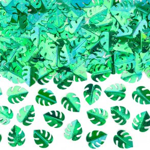 Konfetti - Palmeblade - Grn Metallic