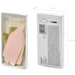 Bordkort - Flaske med guldkvast - 6 stk.