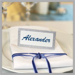 Bordkort - Slvglitter - 10 stk.