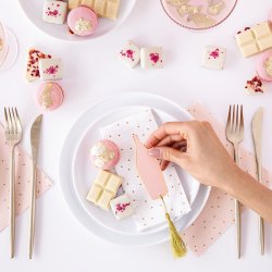 Bordkort - Flaske med guldkvast - 6 stk.