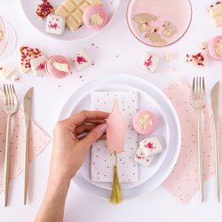 Bordkort - Flaske med guldkvast - 6 stk.