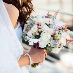 Bordkort / Glaskort med sommerfugl - Hvid - 10 stk.