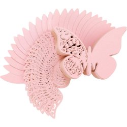 Bordkort / Glaskort med sommerfugl - Lyserd - 10 stk.