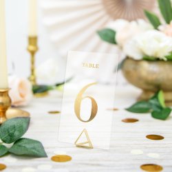 Bordnummer - Guld p transparent kort