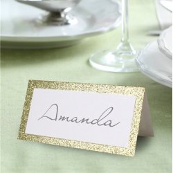 Bordkort - Guldglitter - 10 stk. 