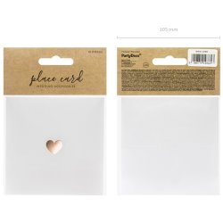 Bordkort med hjerte - Rosaguld - 10 stk.