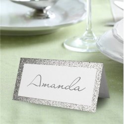 Bordkort - Slvglitter - 10 stk.