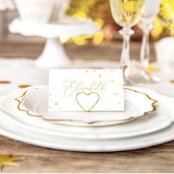 Bordkort med guldstjerner - 10 stk.