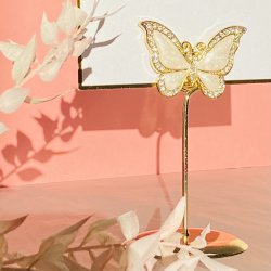 Bordkortholder / Menukortholder - Sommerfugl med krystaller