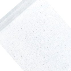 Bordlber - Hvid organza  med perleprint - 48 cm x 9 meter